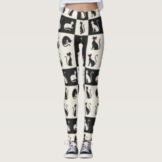 Midnight Whiskers – Checkerboard Leggings