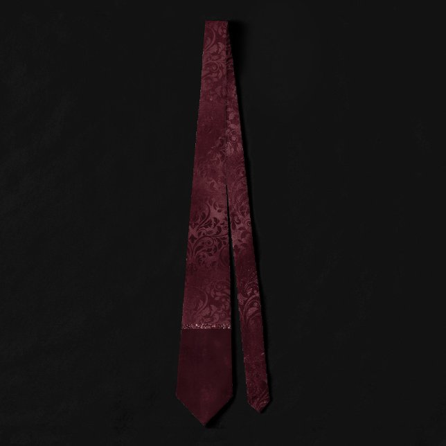 Midnight Wine Romance | Dark Satiny Grunge Damask Tie (Creator Uploaded)