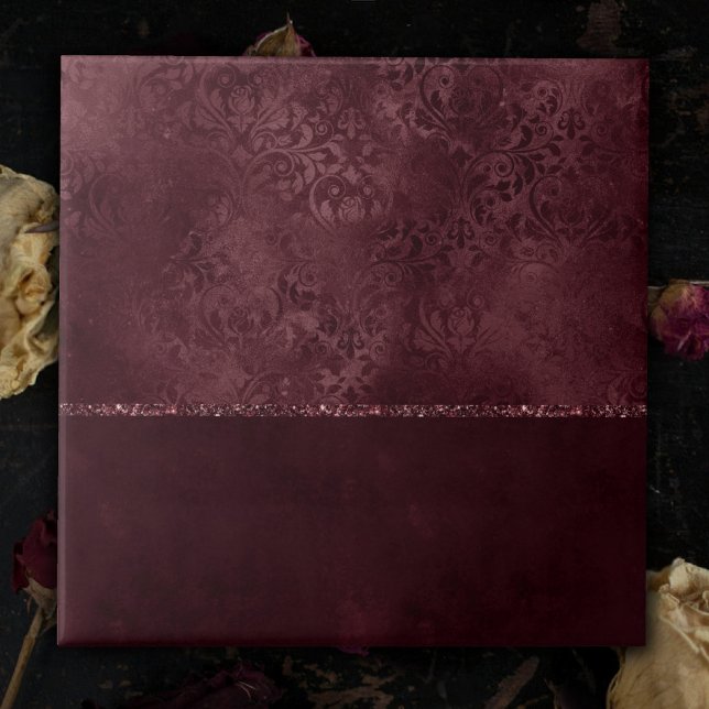 Midnight Wine Romance | Dark Satiny Grunge Damask Tile (Creator Uploaded)