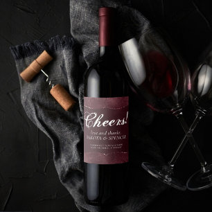 Midnight Wine Romance   Satiny Grunge Damask Favou Wine Label