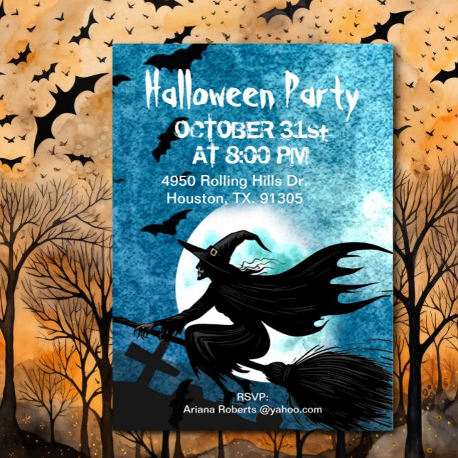Midnight Witch Halloween Party  Invitation (Creator Uploaded)