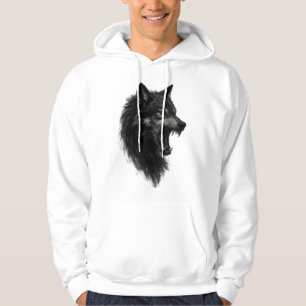 Midnight Wolf Head Roar Hoodie