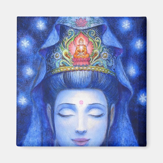 Midnight Zen Meditation Kuan Yin Magnet (Front)
