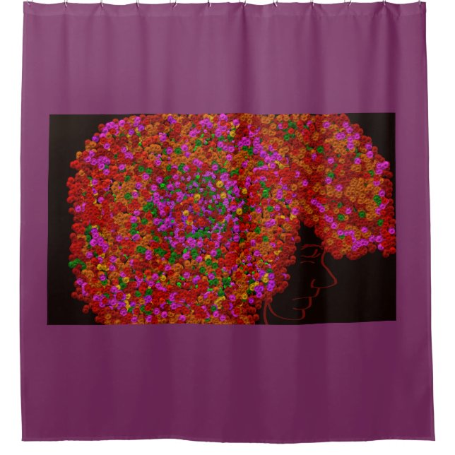 Midnight's Bloom Shower Curtain (Front)