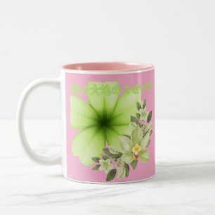 Midori no daichi no sasayaki pink Two-Tone coffee mug
