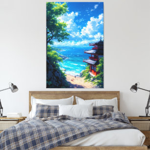 Midori to Umi no Michi  Canvas Print