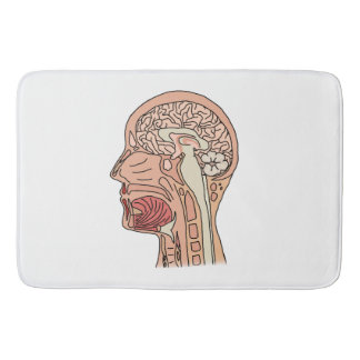 Midsagittal Brain Cross Section Bath Mat
