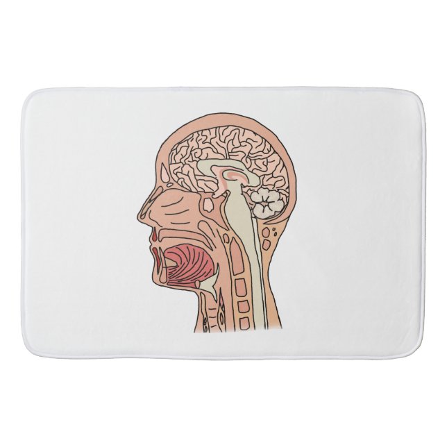 Midsagittal Brain Cross Section Bath Mat (Front)