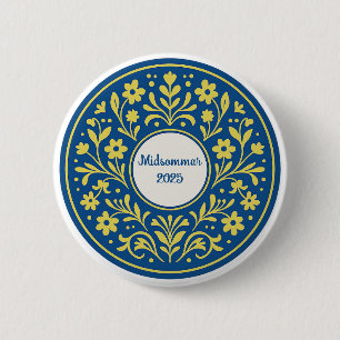 Midsommar - Traditional Swedish Midsummer 6 Cm Round Badge