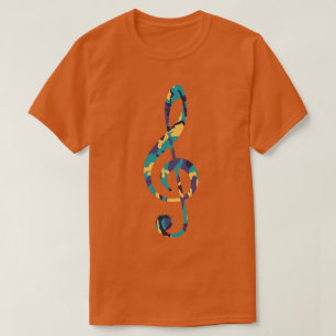 Midsummer Camo Pattern Treble Clef T-Shirt