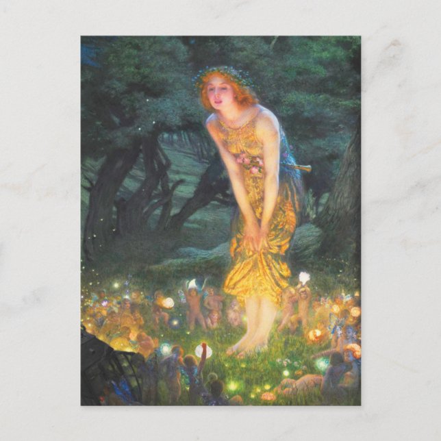 Midsummer Eve (1908) by Edward Robert Hughes Postcard (Front)