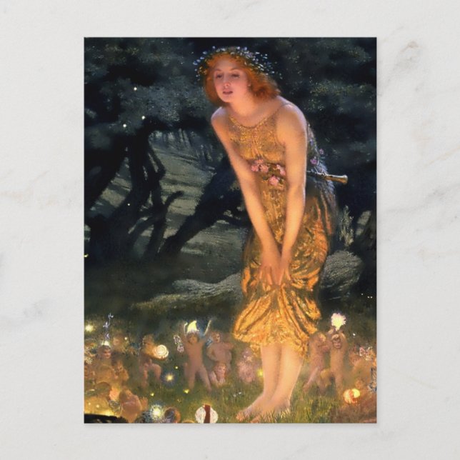 “Midsummer Eve” by Edward Robert Hughes Holiday Postcard (Front)