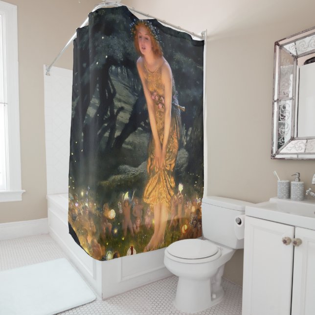 “Midsummer Eve” by Edward Robert Hughes Shower Curtain (In Situ)