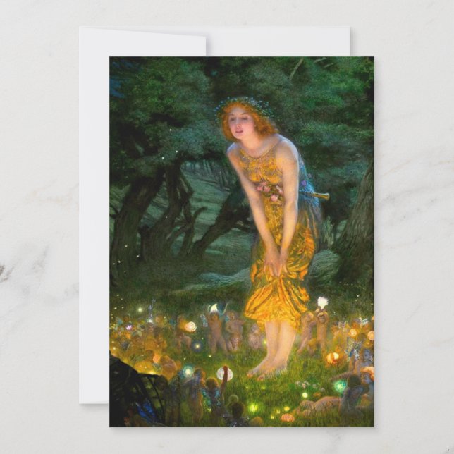 Midsummer Eve Edward Robert Hughes Invitation (Front)