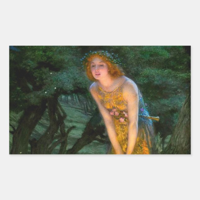 Midsummer Eve Edward Robert Hughes Rectangular Sticker (Front)