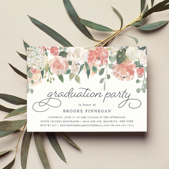 Midsummer Floral Graduation Party Invitation (Creator Uploaded)