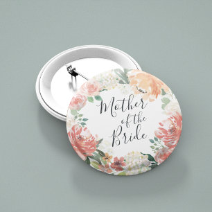 Midsummer Floral Mother of the Groom 6 Cm Round Badge