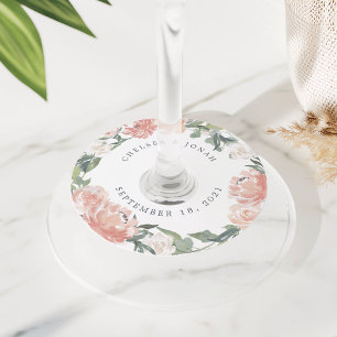 Midsummer Floral   Personalised Wedding Wine Glass Tag