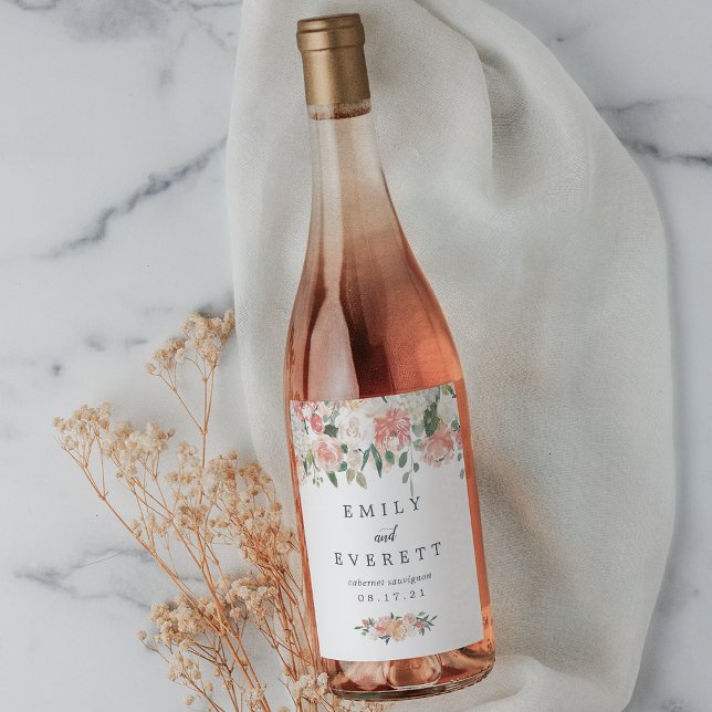 Midsummer Floral | Personalised Wedding Wine Label (Creator Uploaded)