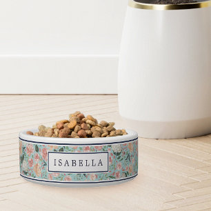 Midsummer Floral Personalized Pet Bowl