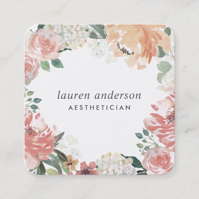 Midsummer Floral Square Business Card (Front)