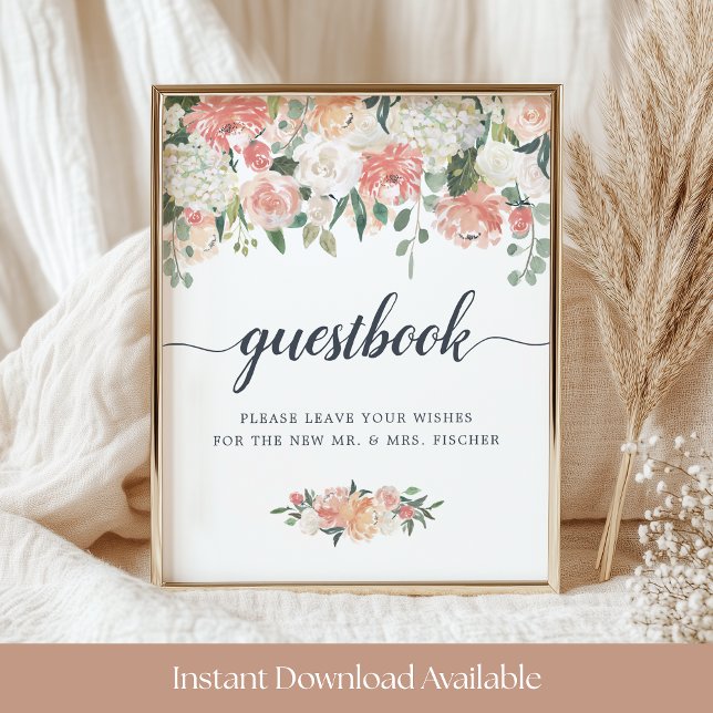 Midsummer Floral Wedding Guestbook Sign (Creator Uploaded)