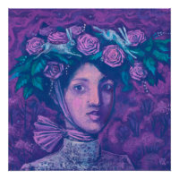 Midsummer Hat, Summer Fantasy Surreal Portrait Art