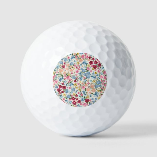 Midsummer meadow, blooming plant pattern. golf balls (Front)