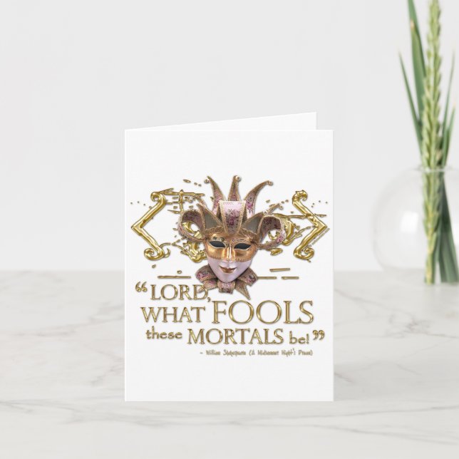 Midsummer Night's Dream Quote (Gold Version) Card (Front)