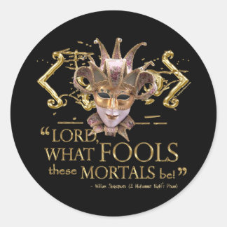 Midsummer Night's Dream Quote (Gold Version) Classic Round Sticker