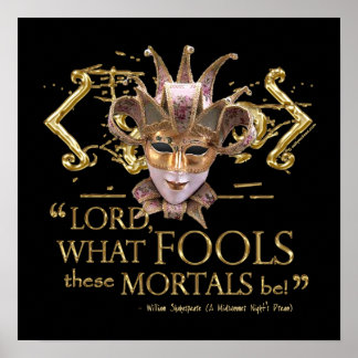 Midsummer Night's Dream Quote (Gold Version) Poster