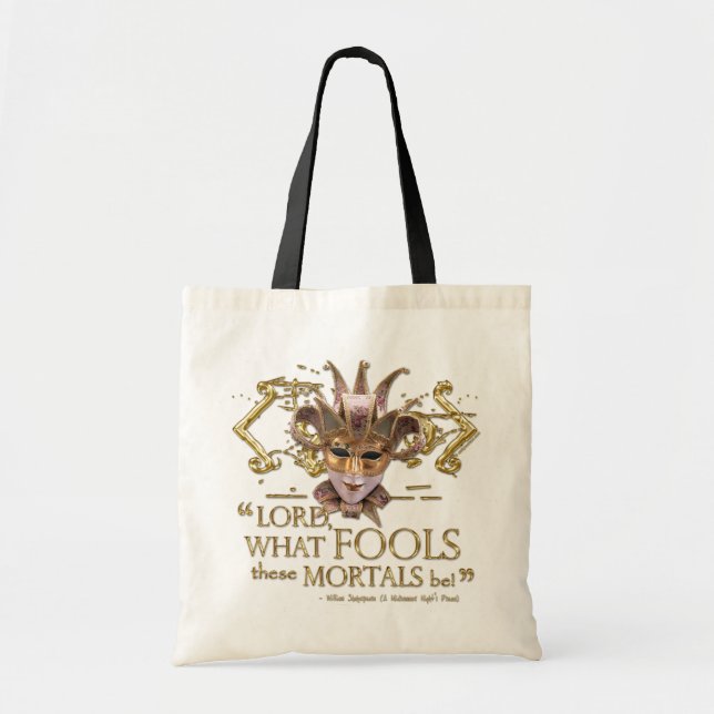Midsummer Night's Dream Quote (Gold Version) Tote Bag (Front)