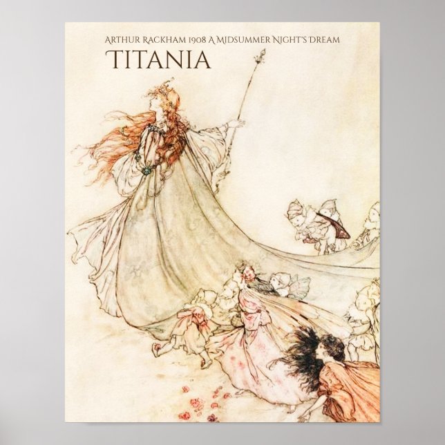 Midsummer Night's Dream Titania Arthur Rackham Poster (Front)
