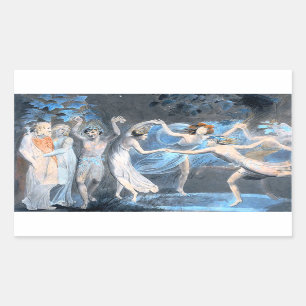 Midsummer Night's Dream, William Blake Rectangular Sticker