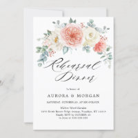 Midsummer Peach Pastel Floral Rehearsal Dinner