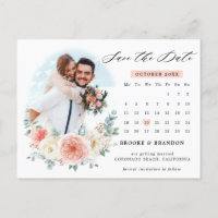 Midsummer Peach Pastel Pink calendar Save the date