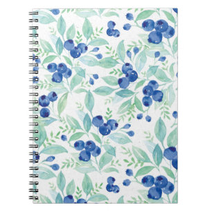 Midsummer Rustic Blueberry Berry Summer Pattern Notebook
