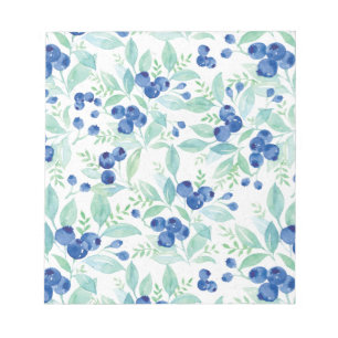 Midsummer Rustic Blueberry Berry Summer Pattern Notepad