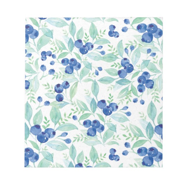Midsummer Rustic Blueberry Berry Summer  Pattern Notepad (Front)