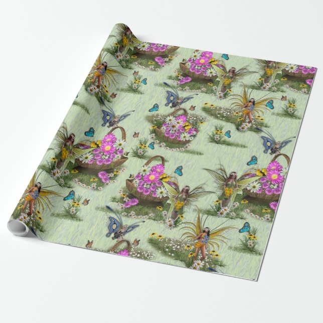Midsummer Spring Festival Gatherers Wrapping Paper (Unrolled)