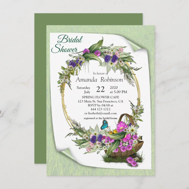 Midsummer Spring flower Invitation (Front/Back)