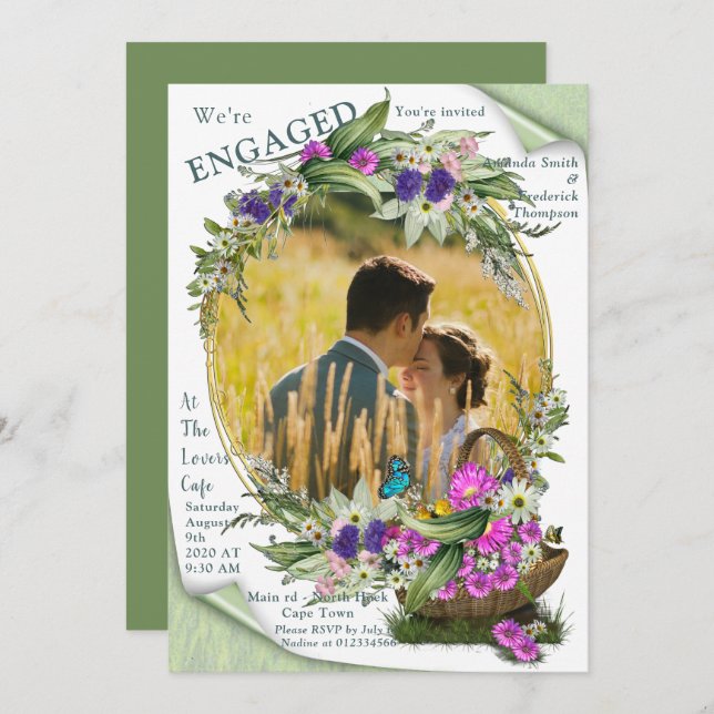 Midsummer Spring Flowers Invitation (Front/Back)