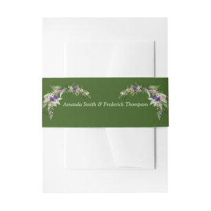 Midsummer Spring flowers Invitation Belly Band