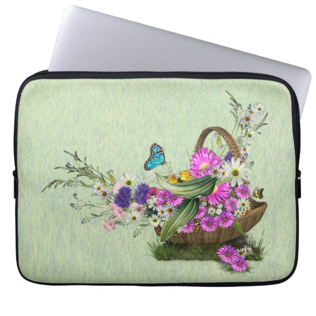 Midsummer Spring Flowers Laptop Sleeve (Front)