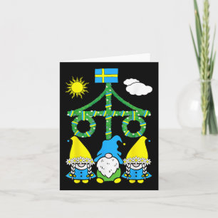 Midsummer Summer Solstice Maypole Midsommar Sweden Card