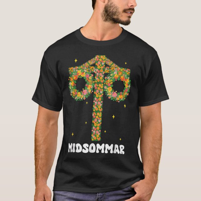 Midsummer Summer Solstice Maypole Midsommar Sweden T-Shirt (Front)