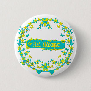 Midsummer symbol sweden 6 cm round badge