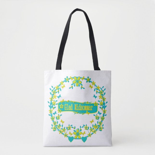 Midsummer symbol sweden Glad midsommar. Tote Bag (Front)
