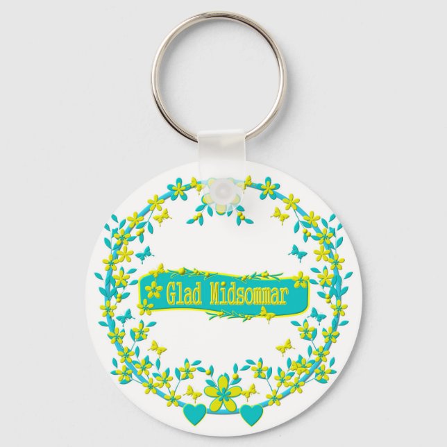 Midsummer symbol sweden key ring (Front)