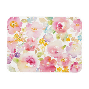 Midsummer Watercolor Pink Floral Magnet